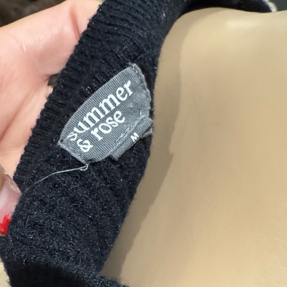 Summer & Rose Black Twist Front Knit Sweater Medium - Picture 6 of 6